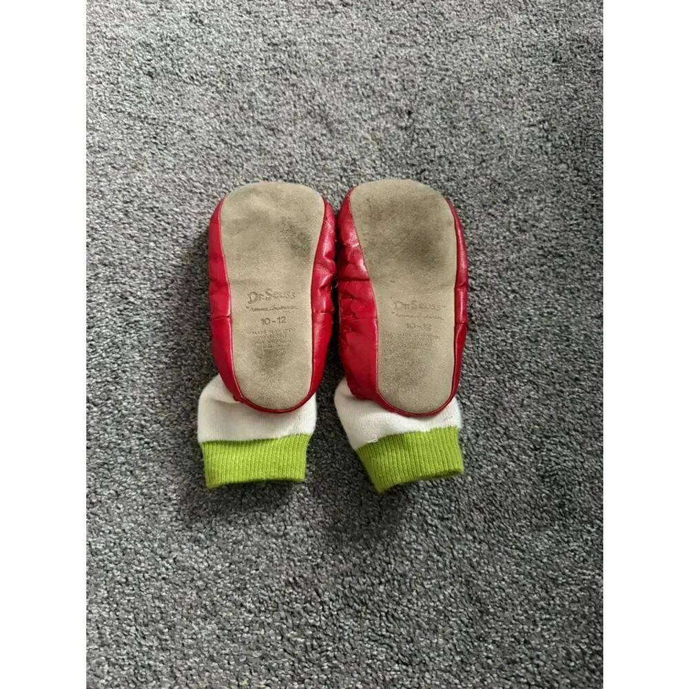 Hanna Andersson Grinch Moccasin Slippers Sz 10-12